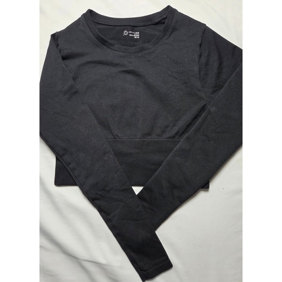 aerie Tops - OFFLINE by Aerie Black Seamless Long Sleeve Crop Top Activewear XS